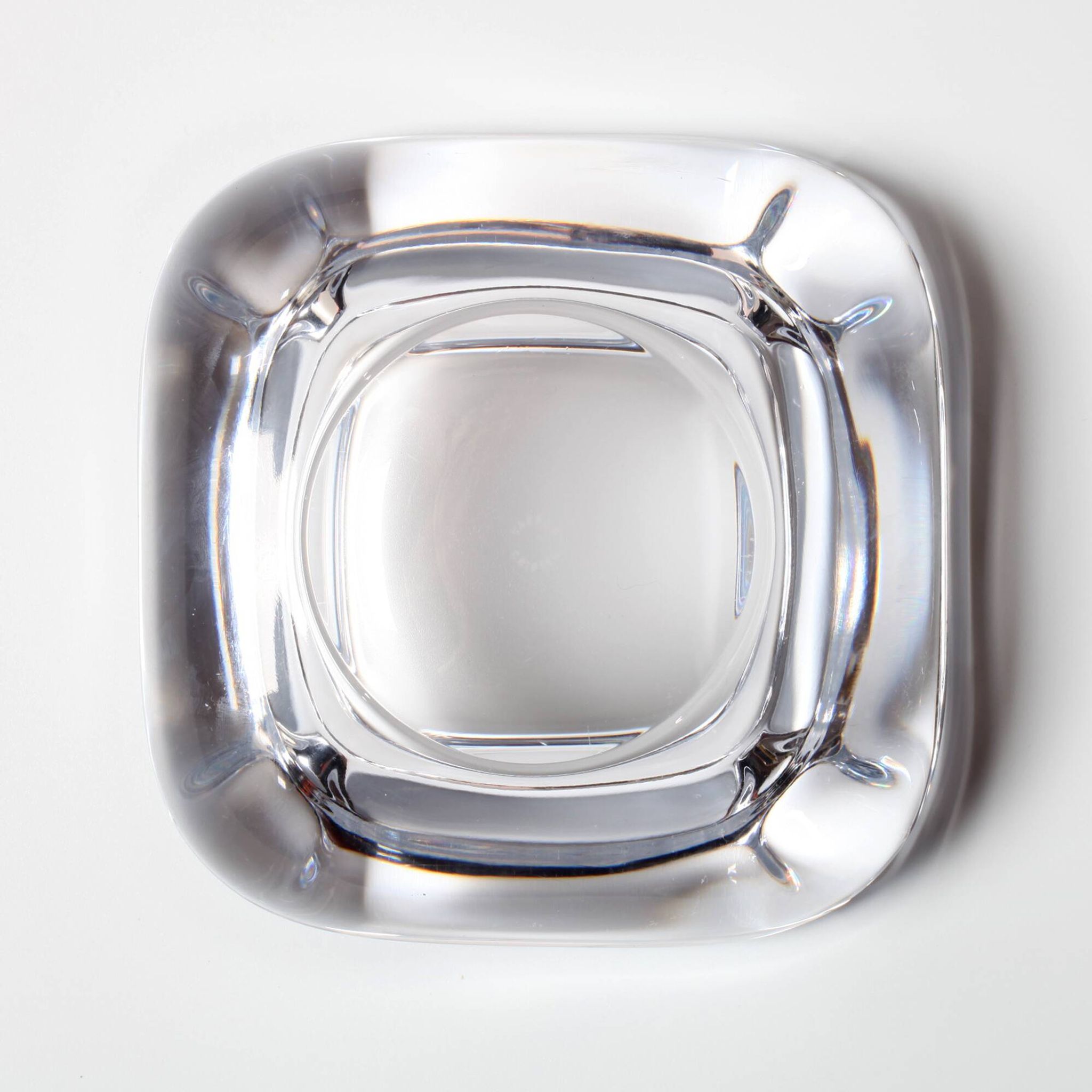 Vintage Heavy Crystal Ashtray / Vannes Le Chatel Crystal / France / 1980s