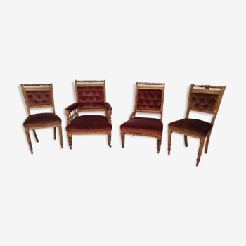 Antique edwardian parlour set of chairs