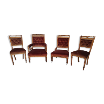 Antique edwardian parlour set of chairs