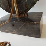 Table lamp in bronze & marble 1970