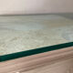 Console vintage en travertin, bois et verre