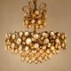 Brass and crystal chandelier plated with 24K gold PALWA, Germany, 1960s-70s.
