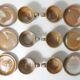 6 vintage stoneware cups with saucers