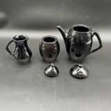 Brutalist black ceramic coffee service – Modernist design