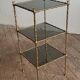 Three-tiered gilded brass bamboo selette by Maison Baguès