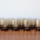 8 vintage smoked water glasses