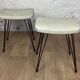 Pair of Eiffel foot stools and 60s skai seating