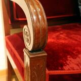 18th Century French Hand Carved Mahogany Upholstered Sofa in the style of George Jacob