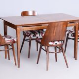 Original Mid-Century Walnut Folding Table, Made by Mier Topolcany, Czech, 1950s