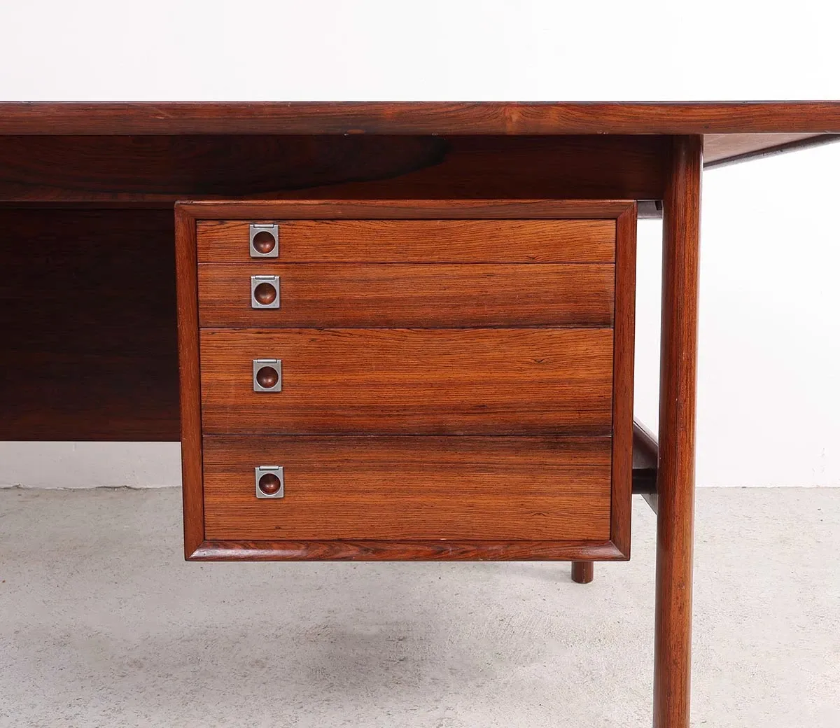 Vintage executive desk with sideboard, Arne Vodder for Sibast, 1960s
