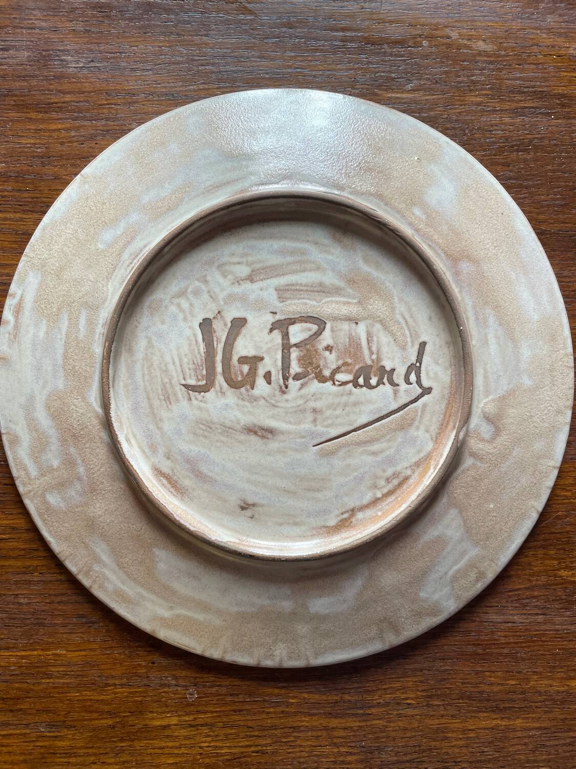 JG Picard Vallauris vintage enamelled ceramic dish from the 60s