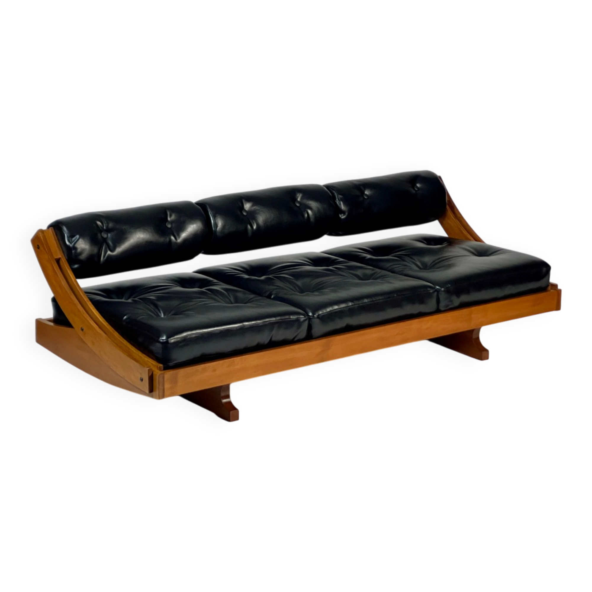 Vintage leather sofa daybed GS 195 by Gianni Songia for Sormani