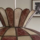 1950s vintage pendant light with mother-of-pearl shade