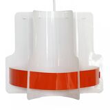 Plastic sheet pendant light by Quality System. Denmark 1970s