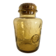 La Rochère amber bubbled glass pot