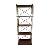 Mahogany and gold metal shelf