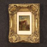 Tableau anglais paysage au bord de la rivière du 20ème siècle