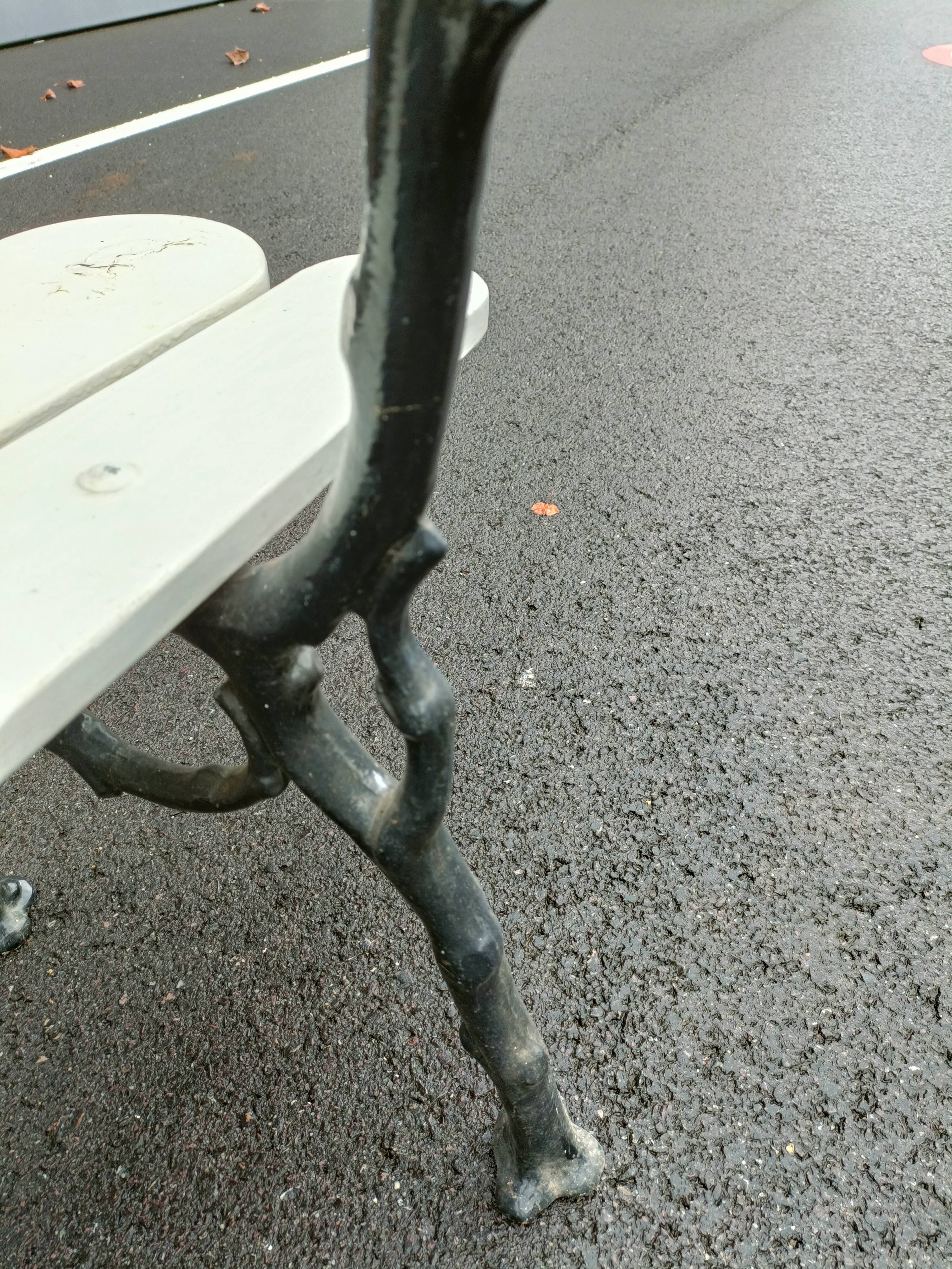 Garden bench old cast iron feet