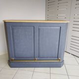 Renovated exotic wood bar with 2 chairs