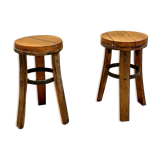 Pair of handmade stools, France 1950