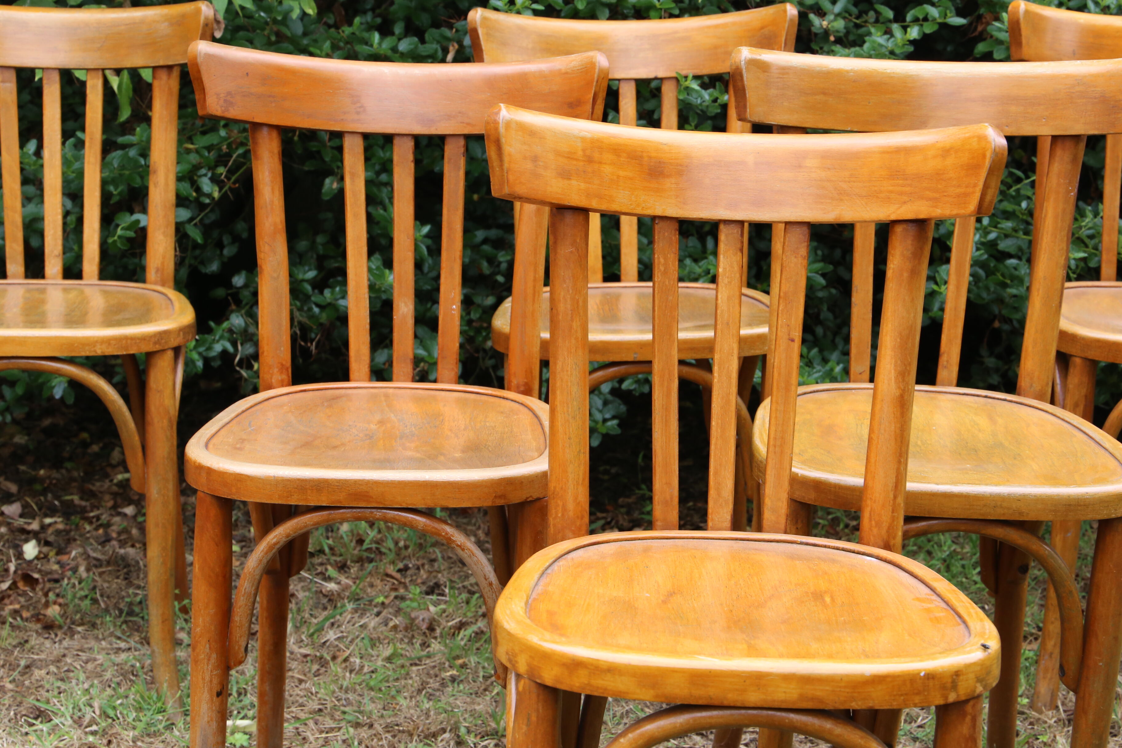 Lot of 6 Mahieu bistro chairs, numbered