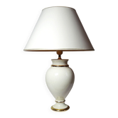 Ivory crackled earthenware lamp, attributed to Le Dauphin, 1980s-90s.