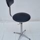 Tabouret vintage réglable avec dossier piètement chromé 4 branches