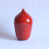 Red glazed ceramic vase by Paco, Belgium 1960s