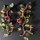 Pair of painted sheet metal flower sconces, Italian, 1960