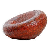 Fauteuil Cocoon  en rotin - France années 1970s