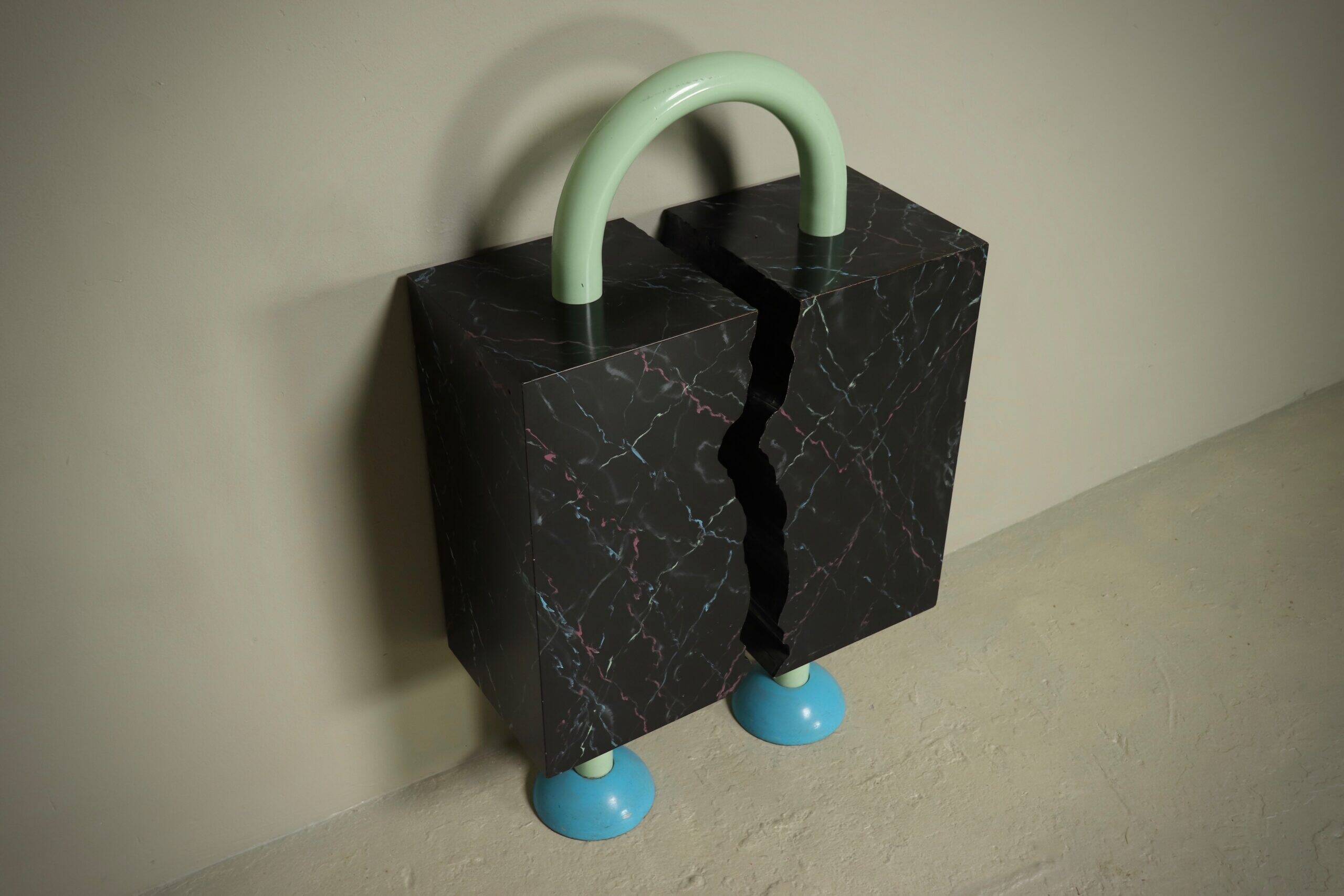 Memphis style playful sculpture by Dutch architect Wim Hofman 1980s