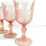 Lot of 4 glasses of wine or water, rosaline d'arcoroc