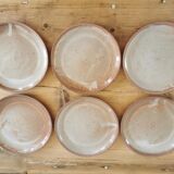 Service of 6 vintage plates in flamed stoneware