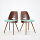 1960s set of four frantisek jirak dining chairs, czechoslovakia
