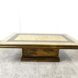 Vintage brass coffee table by Rodolfo Dubarry, 1970s