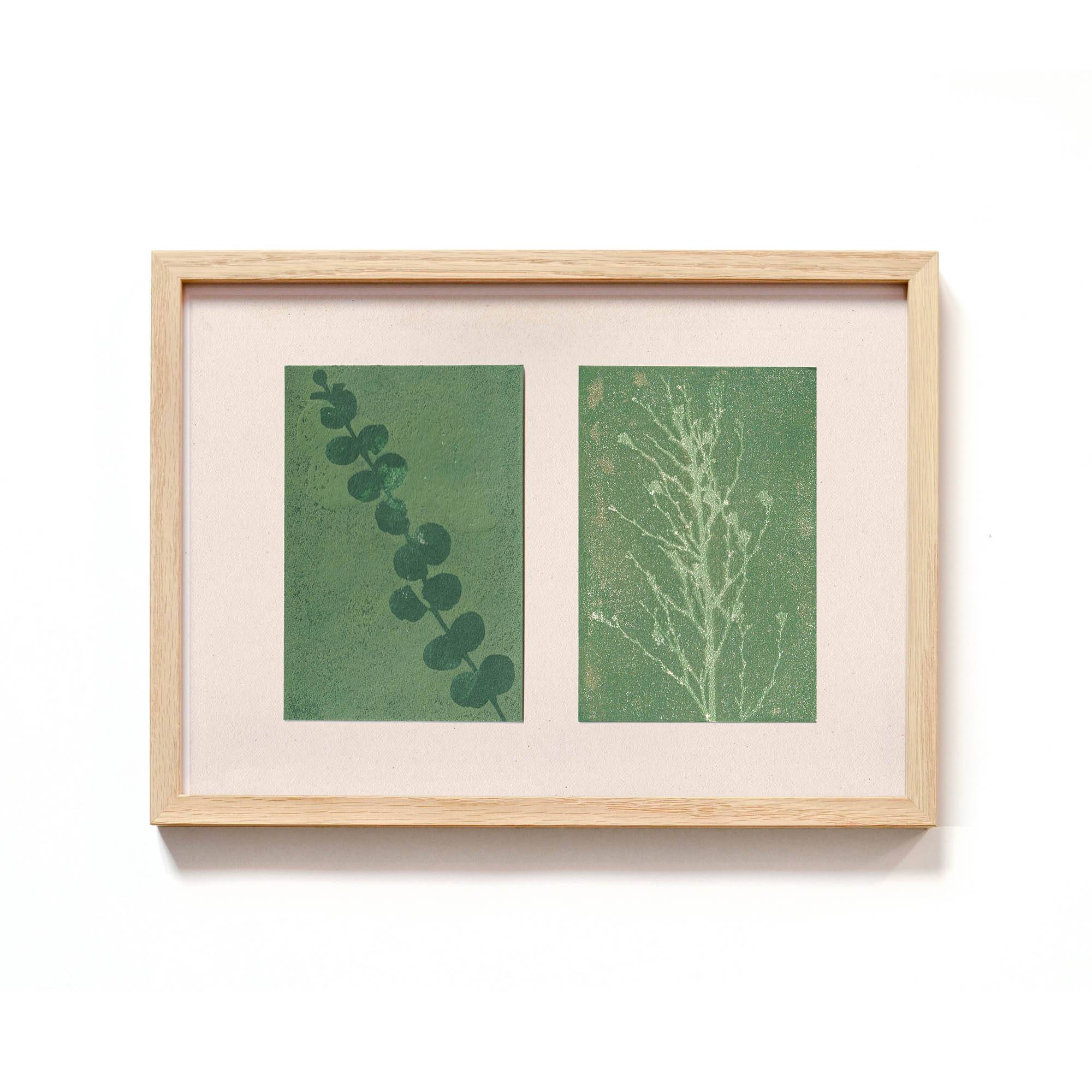 Duo of paintings on paper, herbarium and botanical series signed Eawy.