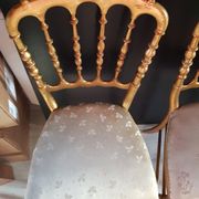 Set of 3 gilded chairs in Napoleon III style - Stamped Faubourg Saint Antoine