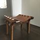 Vintage rustic ecuadorian leather sling footstool by Angel I. Pazmino, 1960s