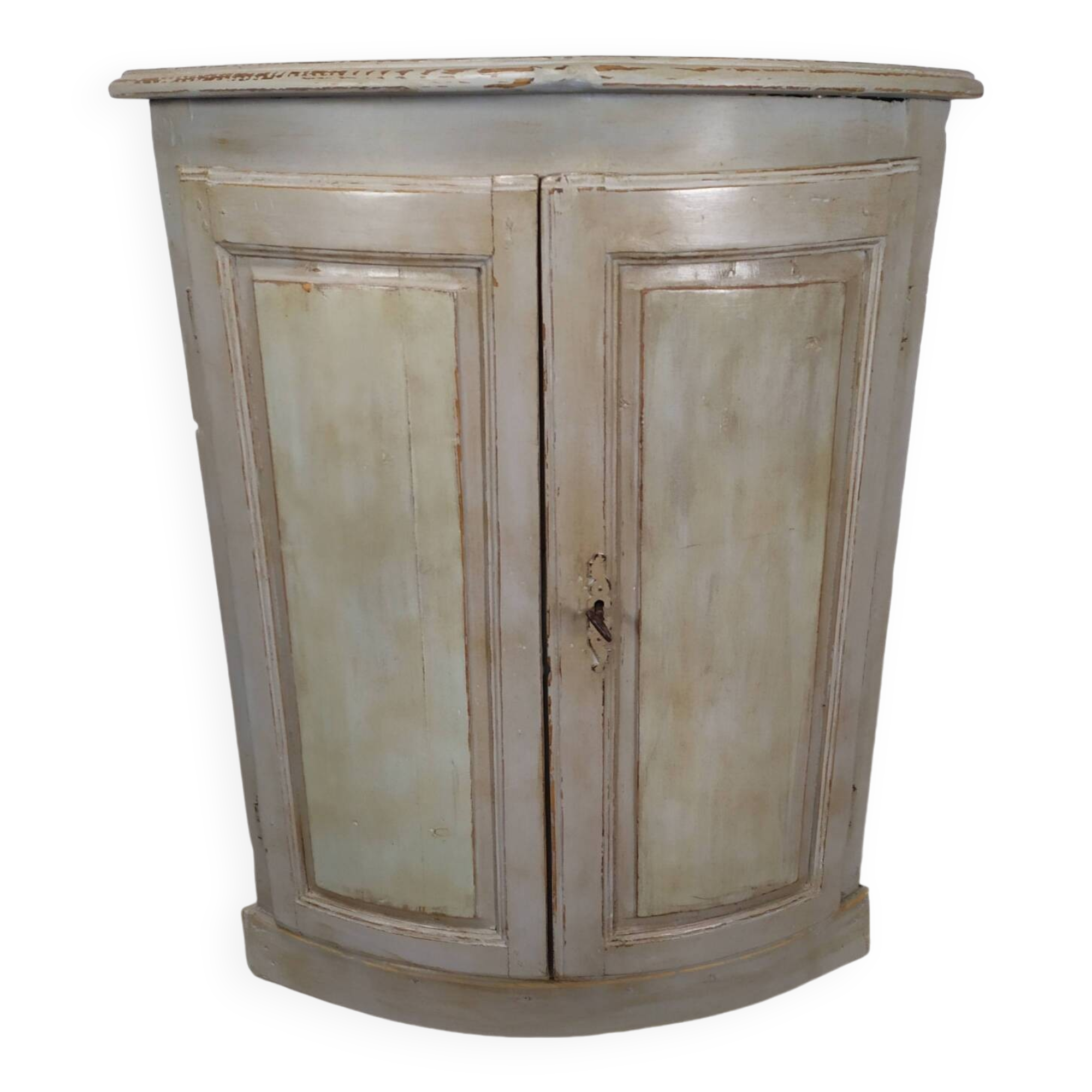 Rustic patinated corner cupboard