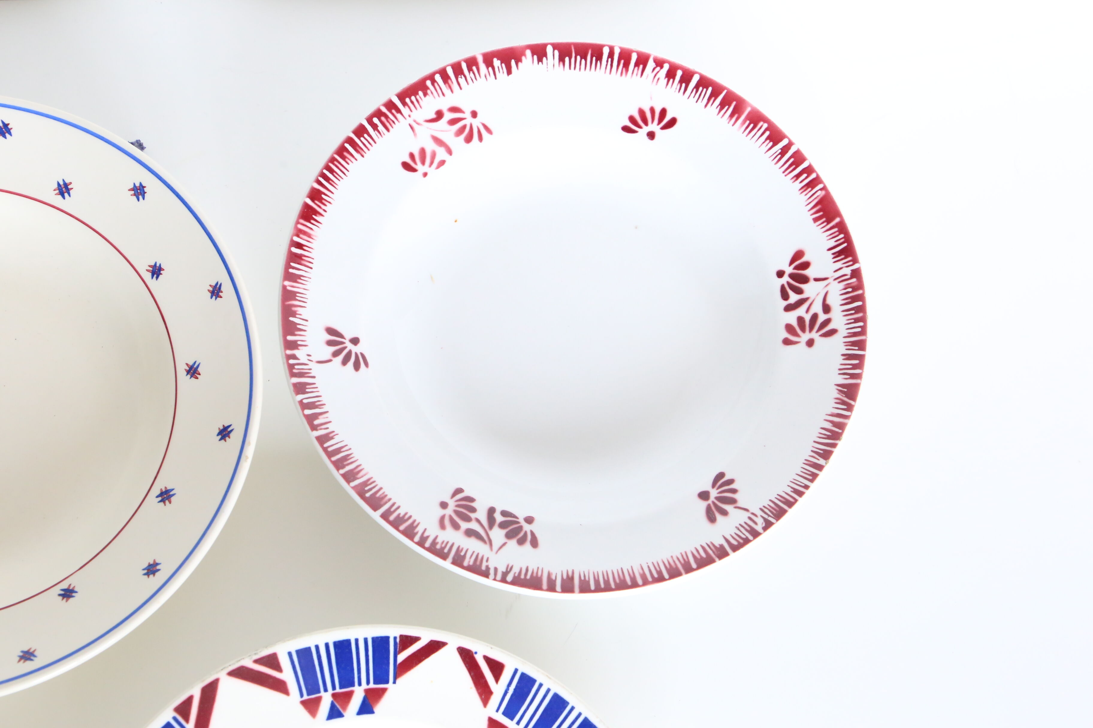 4 mixed deep plates, Moulin des Wolves, Luneville, Badonviller