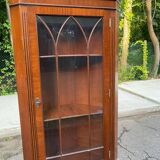 English Victorian wooden corner display cabinet