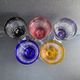 Josephinenhütte - red wine glasses (5) - Art Nouveau - Cut and engraved Crystal Roemer