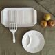 Asparagus dish and its blue spatula, Sarreguemines 1930
