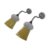 Duo of swan collar wall lamps