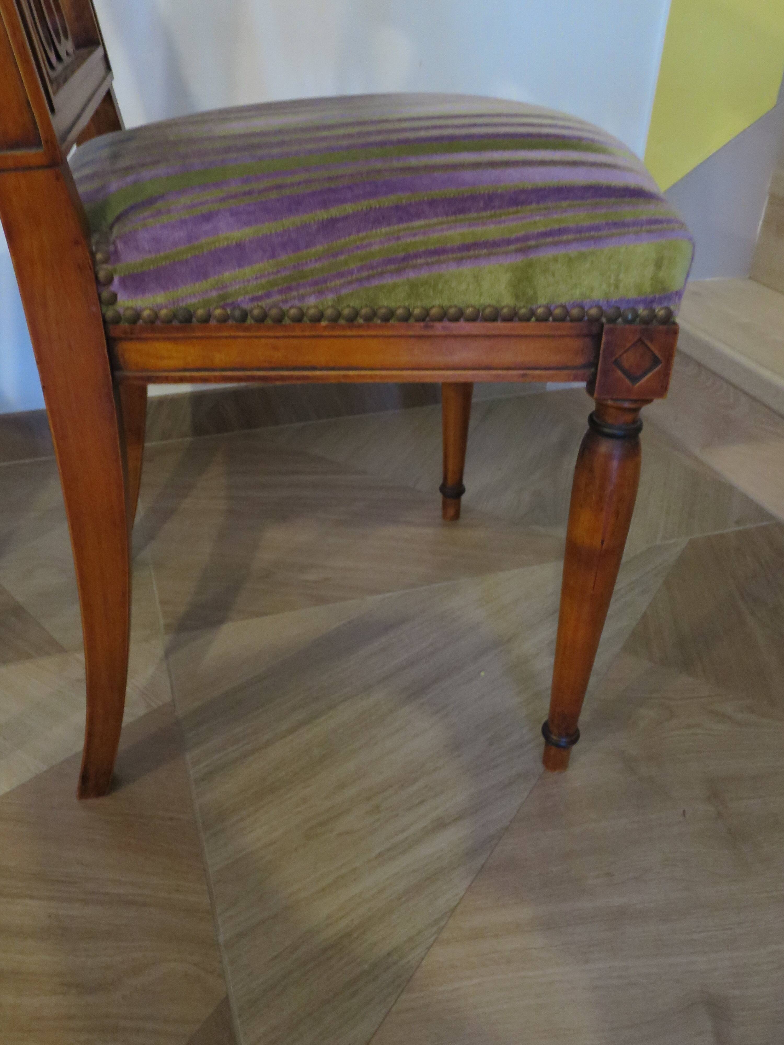 Set of 2 Purple and Green Tapestry Chairs - Cherry