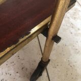 Vintage gold metal serving tray formica style