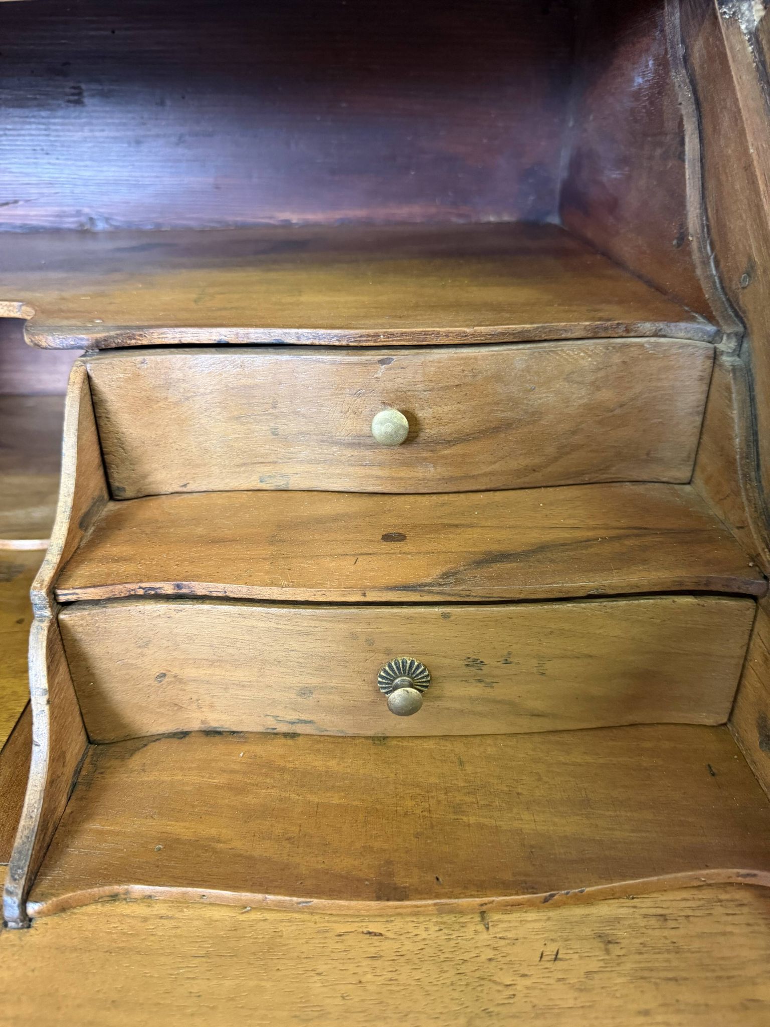 Louis XV slant-top desk in 18th-century marquetry.