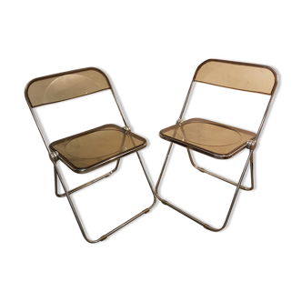 Paire de chaises Plia design Giancarlo Piretti pour Castelli