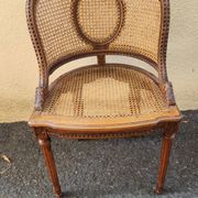 Chaise ancienne Louis XVI en bois et canage XIXe siècle