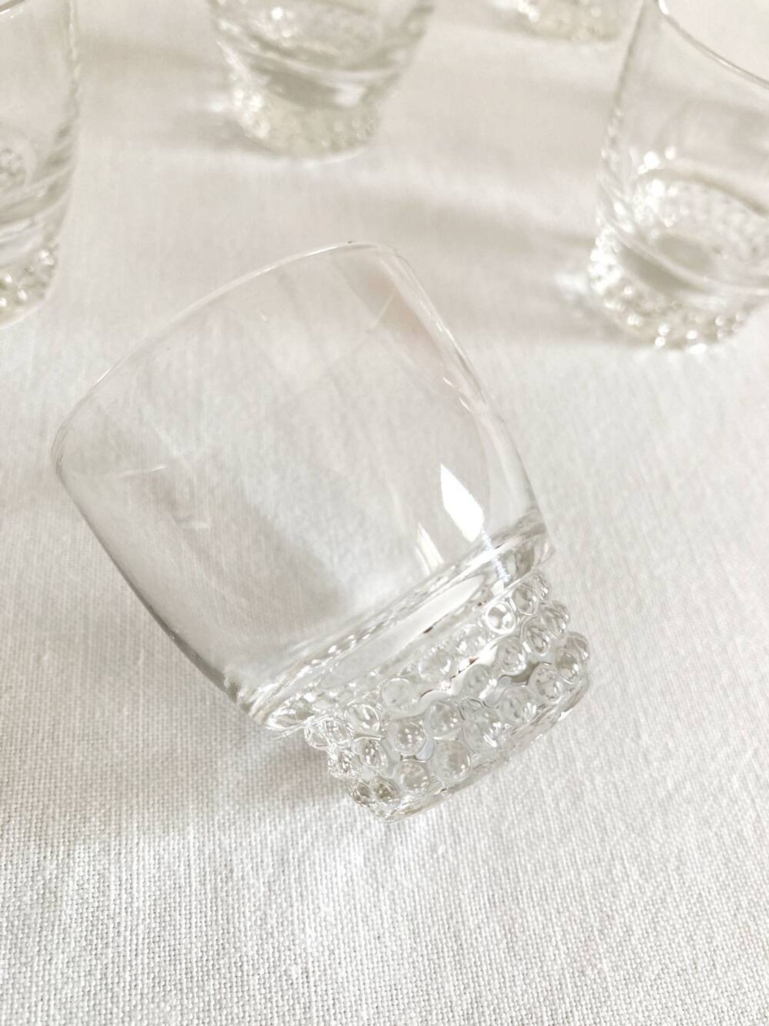 9 crystal liqueur glasses, 1950s